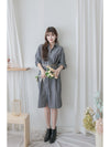 Shirt Stripe Dress 寬鬆微修身感直條紋恤衫裙 （可當外套) / DS1000