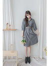 Shirt Stripe Dress 寬鬆微修身感直條紋恤衫裙 （可當外套) / DS1000