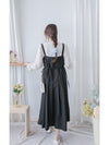 Vest Dress 平口側綁繩修腰腰下車褶背心裙/ DS9998