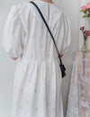 Beige Ribbon, Dress 粉杏蝴蝶印花寬鬆日常弧腰線長裙/ DS9596
