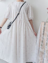Beige Ribbon, Dress 粉杏蝴蝶印花寬鬆日常弧腰線長裙/ DS9596