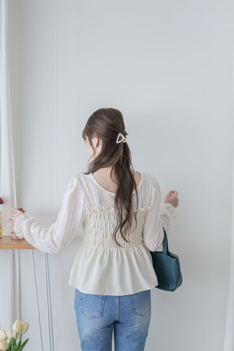 Adore Blouse 修身舒適彈性衣身假兩件上衣/ TP9186 (pre-order 10月9截單)