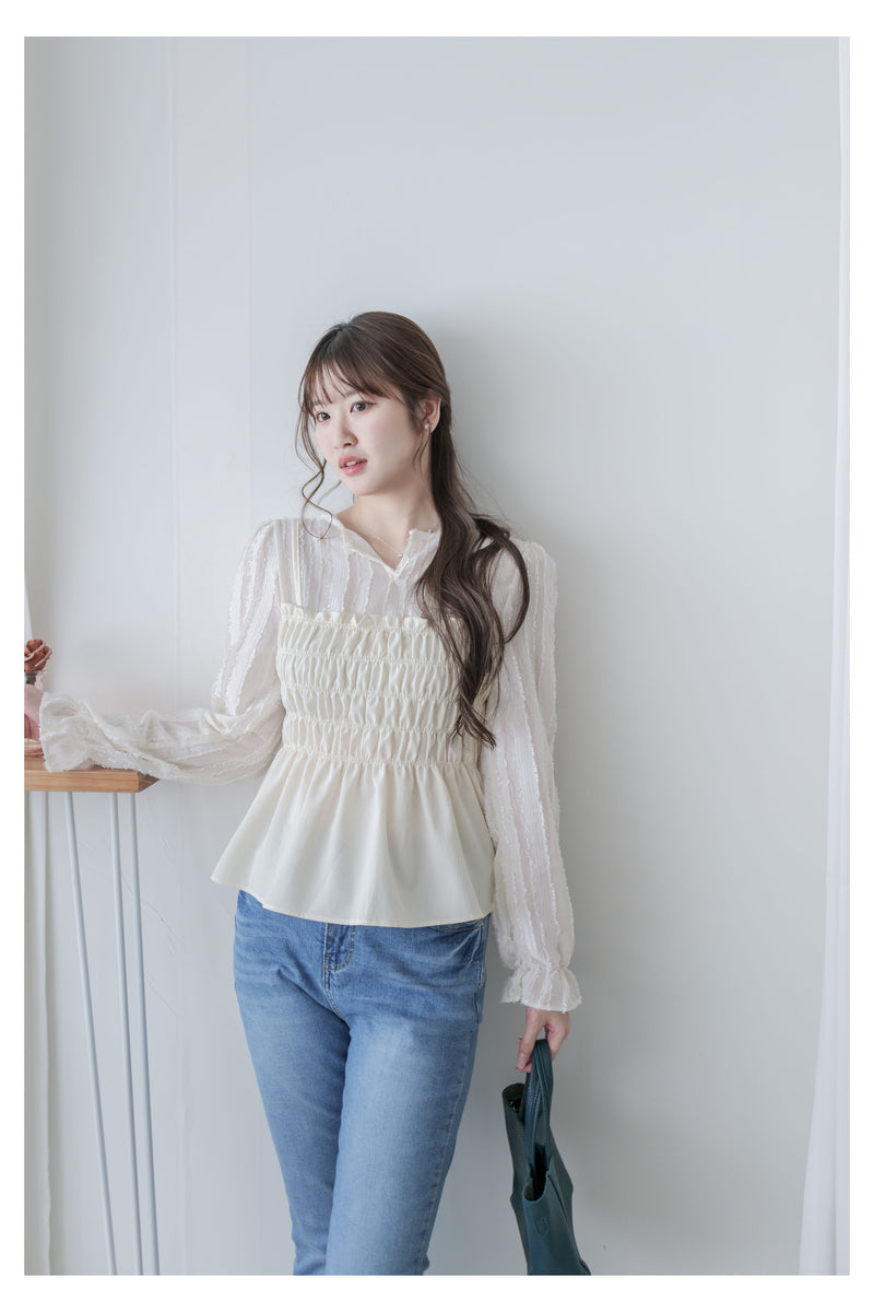 Adore Blouse 修身舒適彈性衣身假兩件上衣/ TP9186 (pre-order 10月9截單)