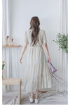 Ruffle Collar Rhombus Dress 花邊領口菱格紋雪紡連身裙/ DS9994