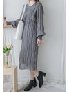 Ruffle Dress 雪紡全裡布皺紋細褶手袖修腰連身裙/ DS9990 (pre-order 10月9截單)