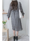 Ruffle Dress 雪紡全裡布皺紋細褶手袖修腰連身裙/ DS9990 (pre-order 10月9截單)