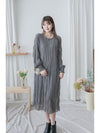 Ruffle Dress 雪紡全裡布皺紋細褶手袖修腰連身裙/ DS9990 (pre-order 10月9截單)