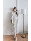 Lavender Daisy Dress 紫藍線條花顯腿長弧腰身口袋連身裙/ DS9997 (pre-order 10月9截單)