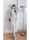 Lavender Daisy Dress 紫藍線條花顯腿長弧腰身口袋連身裙/ DS9997 (pre-order 10月9截單)