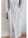 Lavender Daisy Dress 紫藍線條花顯腿長弧腰身口袋連身裙/ DS9997 (pre-order 10月9截單)