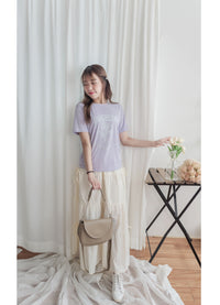 Ribbon 全橡筋腰浪漫傘形蝴蝶裝飾半裙, Skirt/ SK8838 (white soldout)