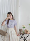 Ribbon 全橡筋腰浪漫傘形蝴蝶裝飾半裙, Skirt/ SK8838 (white soldout)