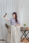 Ribbon 全橡筋腰浪漫傘形蝴蝶裝飾半裙, Skirt/ SK8838 (white soldout)