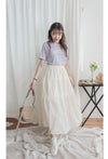 Ribbon 全橡筋腰浪漫傘形蝴蝶裝飾半裙, Skirt/ SK8838 (white soldout)
