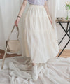 Ribbon 全橡筋腰浪漫傘形蝴蝶裝飾半裙, Skirt/ SK8838 (white soldout)