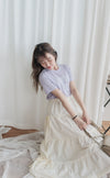 Ribbon 全橡筋腰浪漫傘形蝴蝶裝飾半裙, Skirt/ SK8838 (white soldout)
