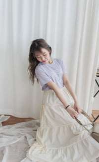 Ribbon 全橡筋腰浪漫傘形蝴蝶裝飾半裙, Skirt/ SK8838 (white soldout)