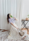 Ribbon 全橡筋腰浪漫傘形蝴蝶裝飾半裙, Skirt/ SK8838 (white soldout)