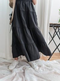Ribbon 全橡筋腰浪漫傘形蝴蝶裝飾半裙, Skirt/ SK8838 (white soldout)