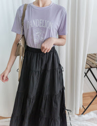 Ribbon 全橡筋腰浪漫傘形蝴蝶裝飾半裙, Skirt/ SK8838 (white soldout)