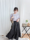 Ribbon 全橡筋腰浪漫傘形蝴蝶裝飾半裙, Skirt/ SK8838 (white soldout)
