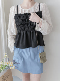 Adore Blouse 修身舒適彈性衣身假兩件上衣/ TP9186 (pre-order 10月9截單)