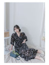 Lavender Daisy Dress 紫藍線條花顯腿長弧腰身口袋連身裙/ DS9997 (pre-order 10月9截單)
