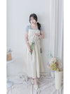 Vest Dress 平口側綁繩修腰腰下車褶背心裙/ DS9998