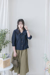 Navy Collar Blouse 特色領口設計感手袖上衣/ BU9120
