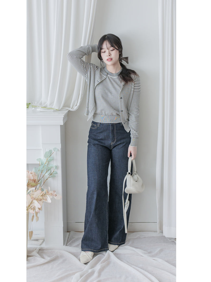 Stripe Set 細條紋彈性針織套裝/ SE8091