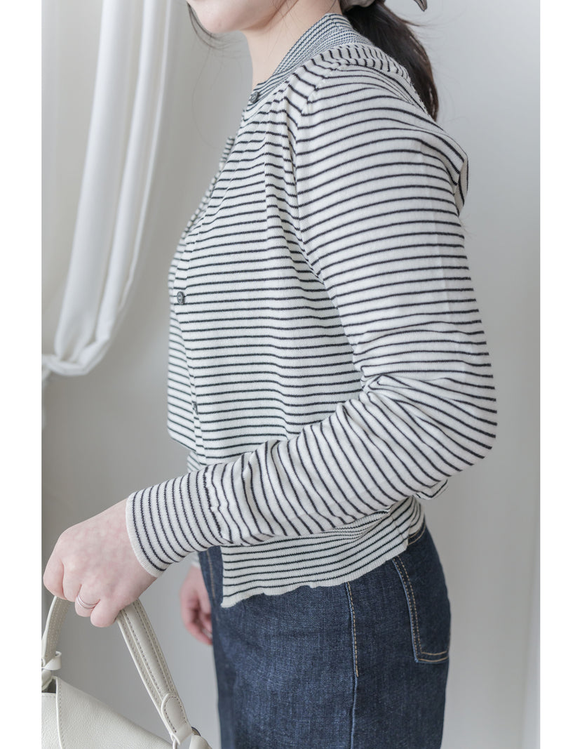 Stripe Set 細條紋彈性針織套裝/ SE8091