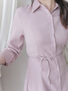 Shirt Dress 修飾線條剪裁修腰A形連身裙/ DS1003