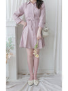 Shirt Dress 修飾線條剪裁修腰A形連身裙/ DS1003