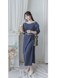 Navy Stripe Dress 法式橫條紋大空間直裙連身裙/ DS1004