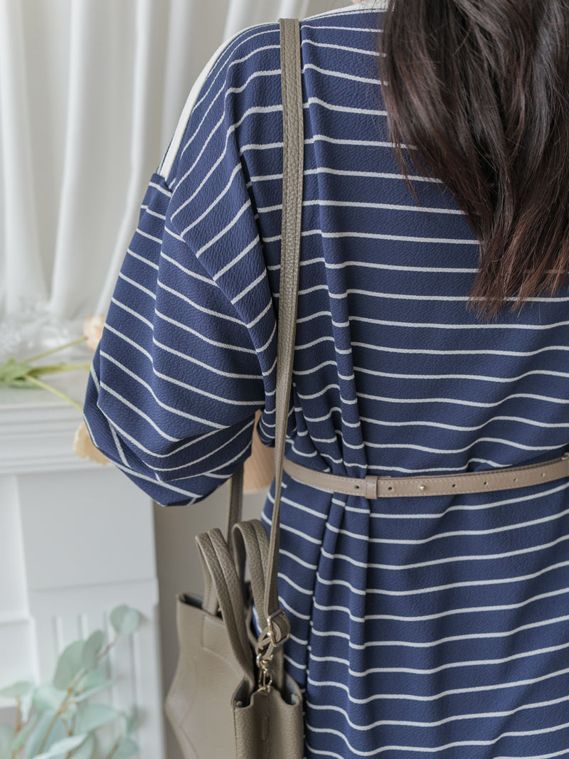 Navy Stripe Dress 法式橫條紋大空間直裙連身裙/ DS1004