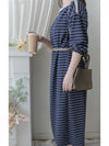 Navy Stripe Dress 法式橫條紋大空間直裙連身裙/ DS1004