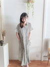 （寬鬆高腰線) Stripe Shirt, Dress 直紋高腰線防皺隨性口袋連身裙/ DS9626