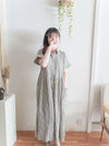 （寬鬆高腰線) Stripe Shirt, Dress 直紋高腰線防皺隨性口袋連身裙/ DS9626