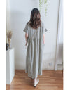 （寬鬆高腰線) Stripe Shirt, Dress 直紋高腰線防皺隨性口袋連身裙/ DS9626