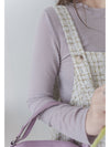 Tweed Vest Dress 十字線棉布寬鬆魚尾吊帶裙/ DS1001 (pre-order white)
