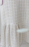 Tweed Vest Dress 十字線棉布寬鬆魚尾吊帶裙/ DS1001 (pre-order white)