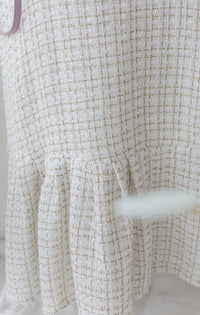 Tweed Vest Dress 十字線棉布寬鬆魚尾吊帶裙/ DS1001 (pre-order white)