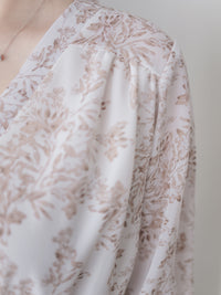 Alice Floral Dress 水彩印花疊V領雪紡層次連身裙/ DS1002 (pre-order white)
