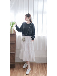 Sweater Elegant OPS 假兩件衛衣X傘裙設計連身裙/ DS1006