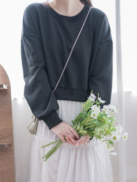 Sweater Elegant OPS 假兩件衛衣X傘裙設計連身裙/ DS1006
