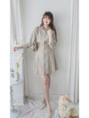 Shirt Dress 修飾線條剪裁修腰A形連身裙/ DS1003