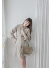 Shirt Dress 修飾線條剪裁修腰A形連身裙/ DS1003