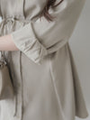 Shirt Dress 修飾線條剪裁修腰A形連身裙/ DS1003