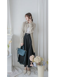 Shirt Dress 修飾線條剪裁修腰A形連身裙/ DS1003