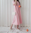 （ V Pleated Dress 裙身顯瘦車褶設計日常連身裙/ DS9631 （black sold out)